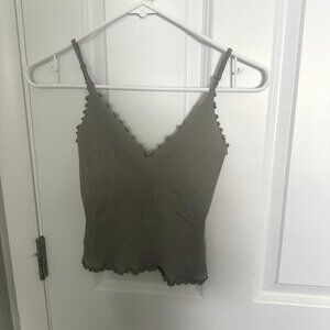 Free people intimately brand ribbed tank in olive green